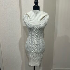 Elegant White Knit Dress